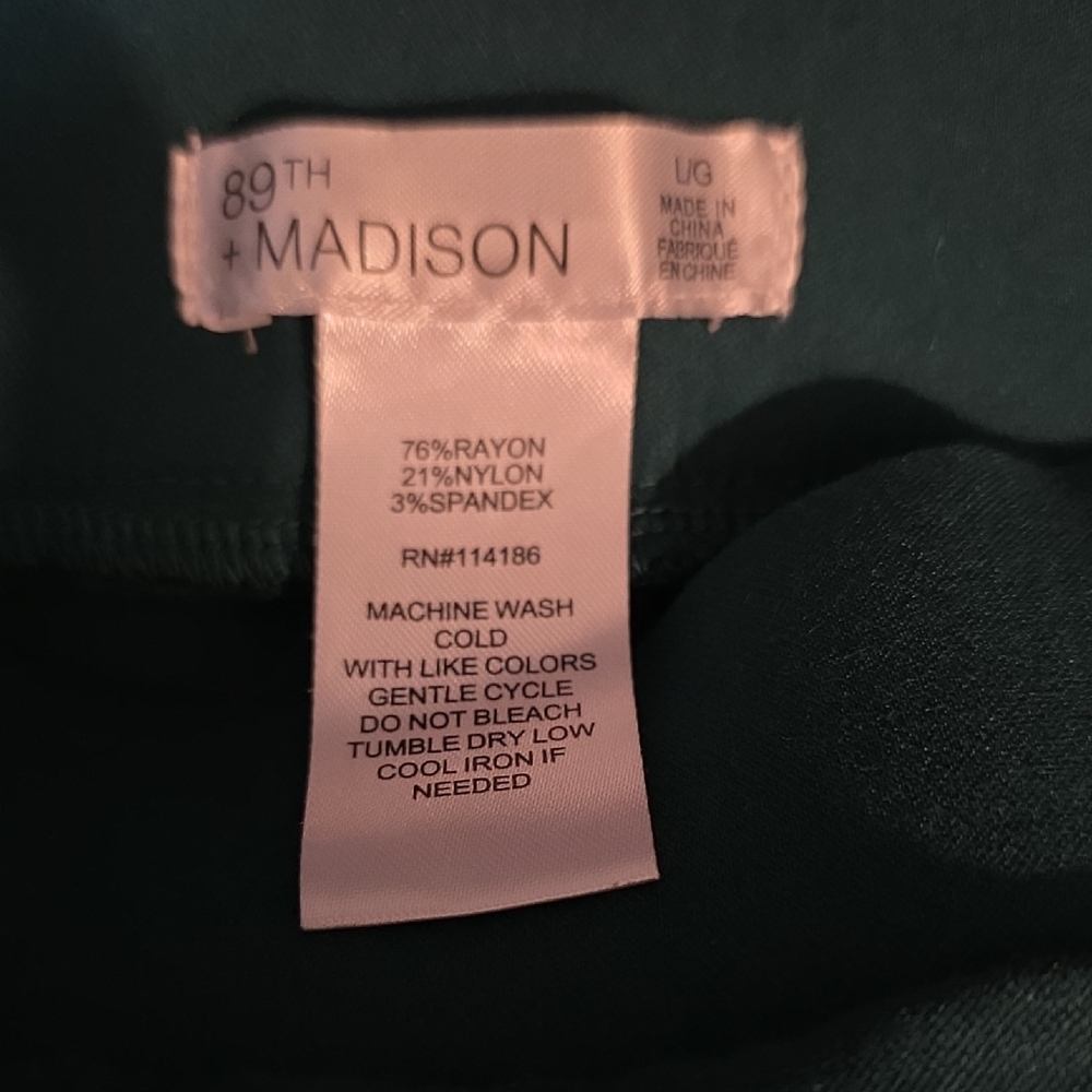 89th & Madison Deep Green Womens Pants Size Large (W490) - Picture 2 of 7